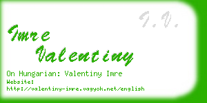imre valentiny business card